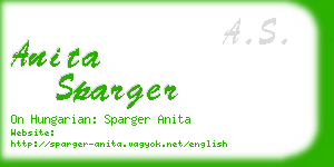 anita sparger business card